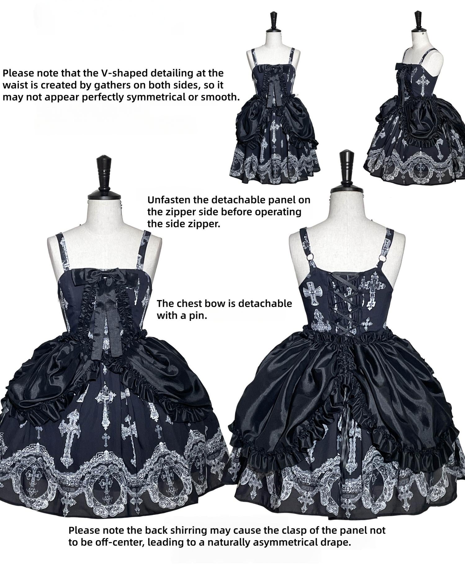 Lace Cross - Gorgeous Gothic Lolita JSK Dress, Hime Sleeve Bolero