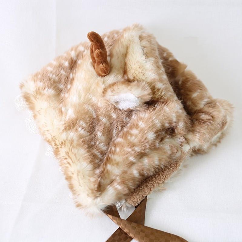 Xiaogui - Deer Spot - Japanese Kawaii Lolita Hat Cute Antler Fleece Lei Feng Hat
