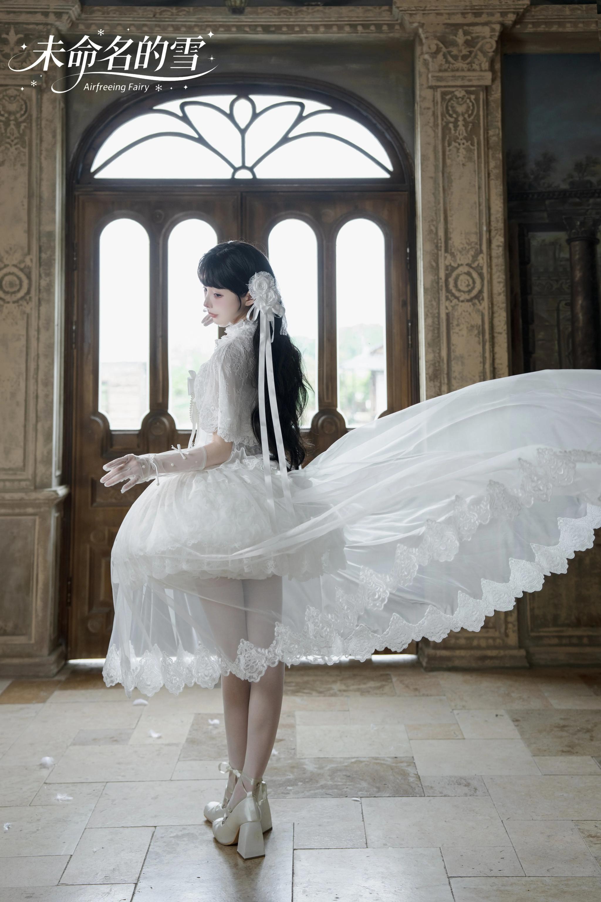 Nameless Snow - Classic Lolita Corset JSK Dress, Detachable Cape 45683:859010