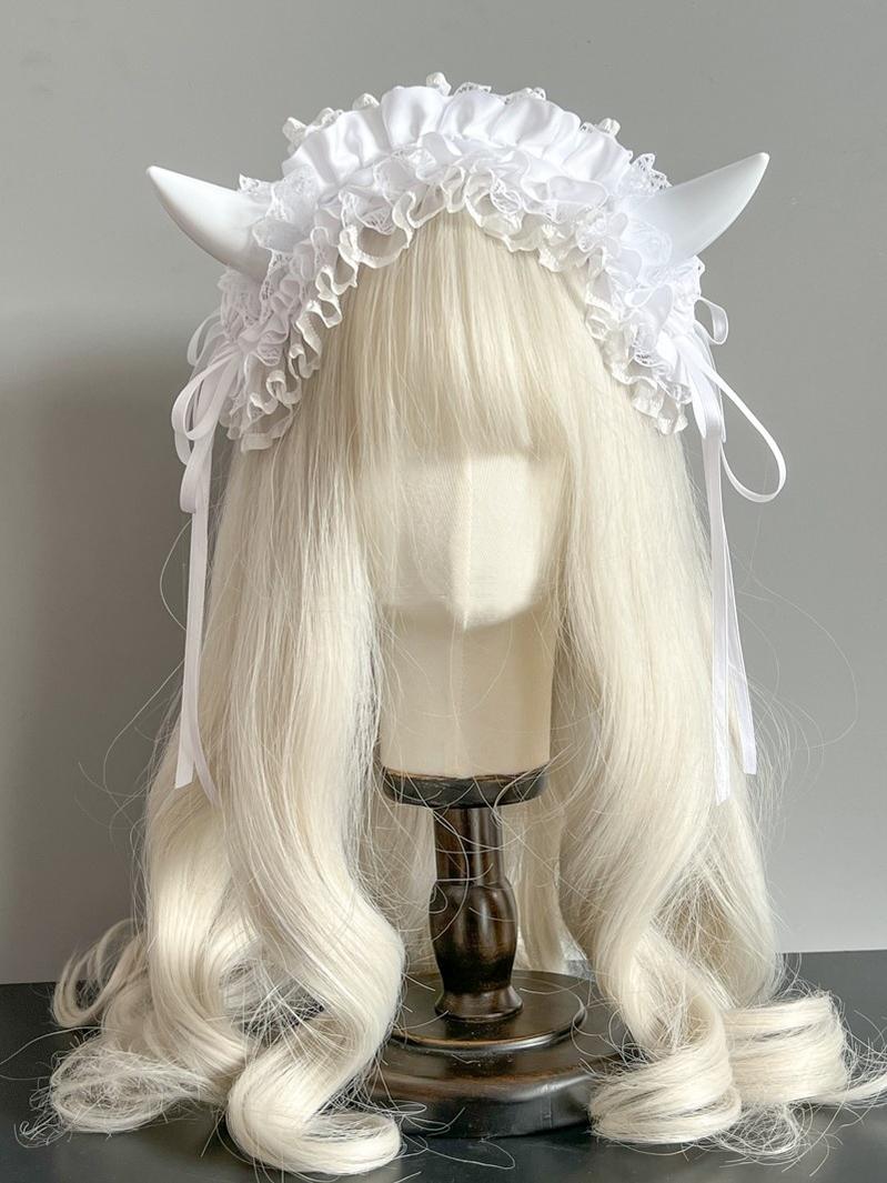 MAID - Gothic Lolita Halloween KC Devil Horn Hairband Customizable Color