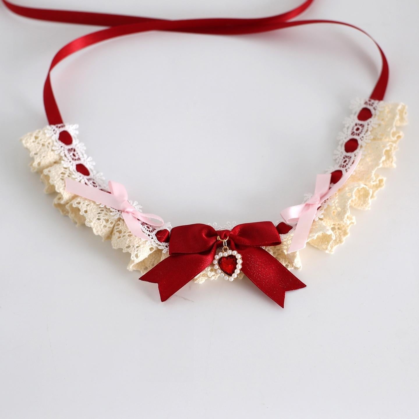 Xiaogui - Sweet Lolita Headdress, Triangle Cake Clip A Choker Strap