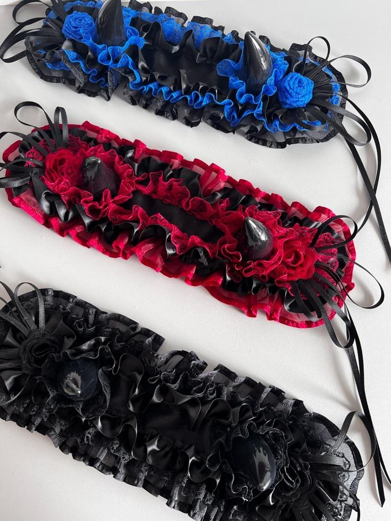 MAID~Gothic Lolita Halloween KC Devil Horn Hairband Customizable Color 32552:397294
