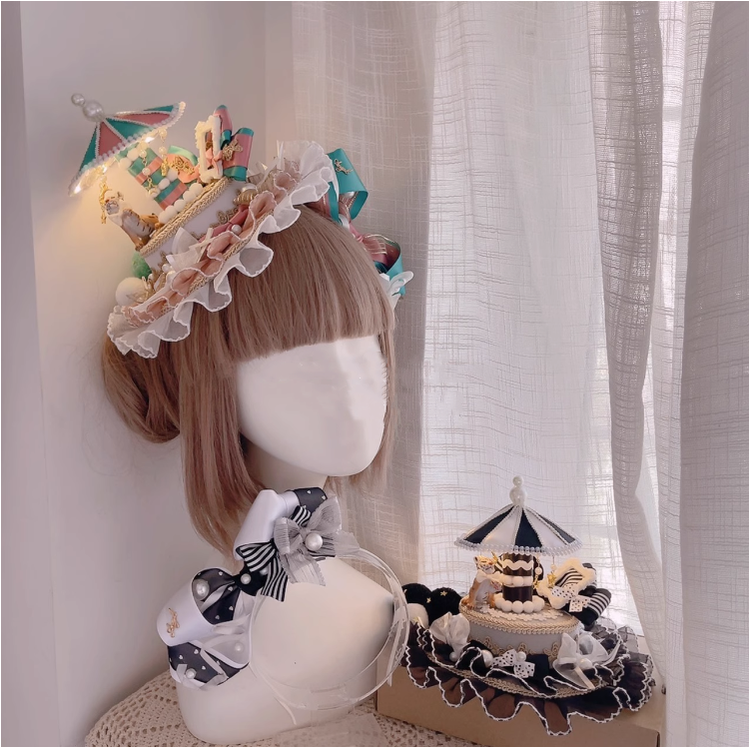 Cat Box - Night Party - Kawaii Lolita Small Top Hat KC Headdress