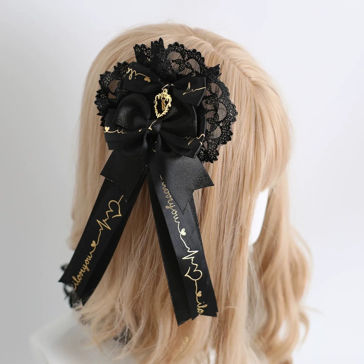 Black-gold Classic Lolita Headpiece, Gold Stamping Accent 45849:865427