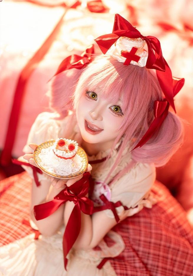 Confession Balloon - Red Plaid Cake Skirt - IP Collab Lolita Plaid JSK Dress