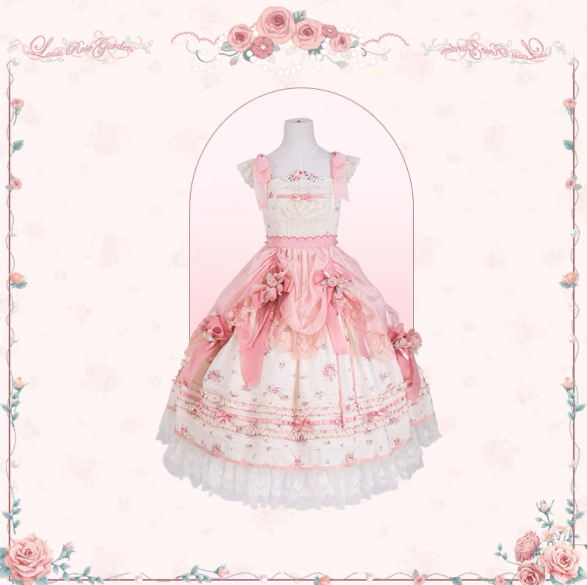 Mademoiselle Pearl - Rose Garden - Elegant Lolita Dress Bridal Floral Dress