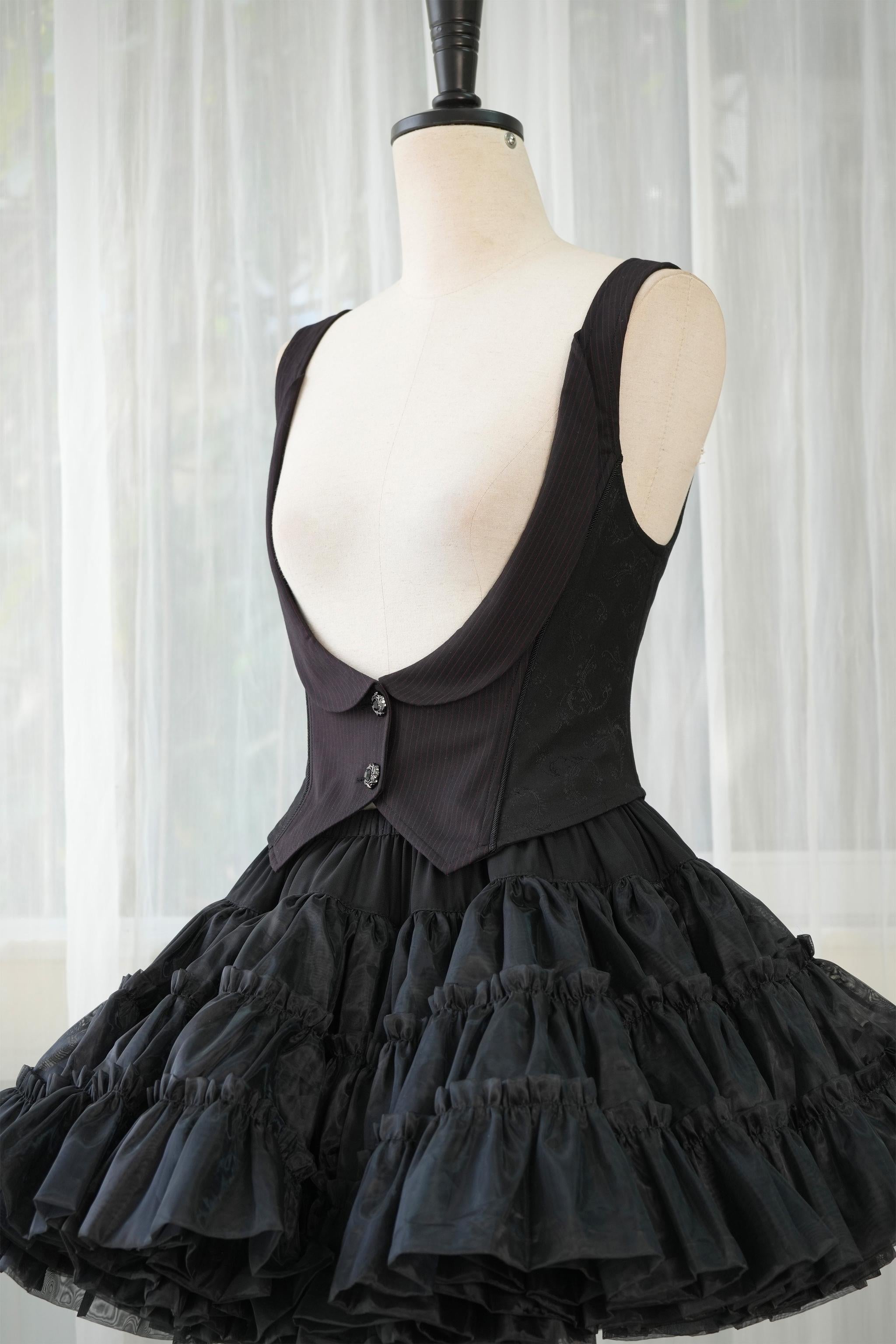 Victoria's Praise - Gorgeous Gothic Lolita Blouse & High-low Hem Skirt (L M S XL XS) 44898:828063