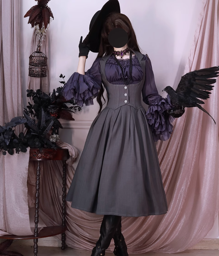 Forest Wardrobe - Retro Elegant Lolita Jumper Dress Bustier Multicolor