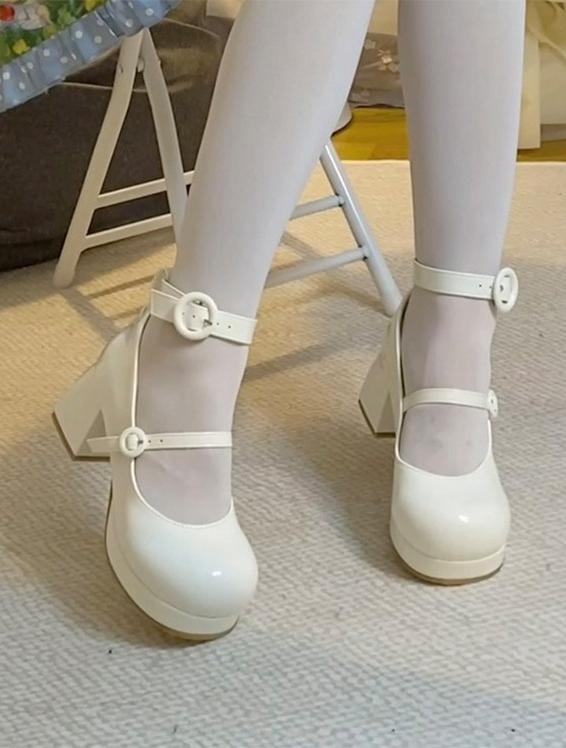 Covenant Doll - Sweet Lolita Chunky Heel Shoes, Detachable Bow