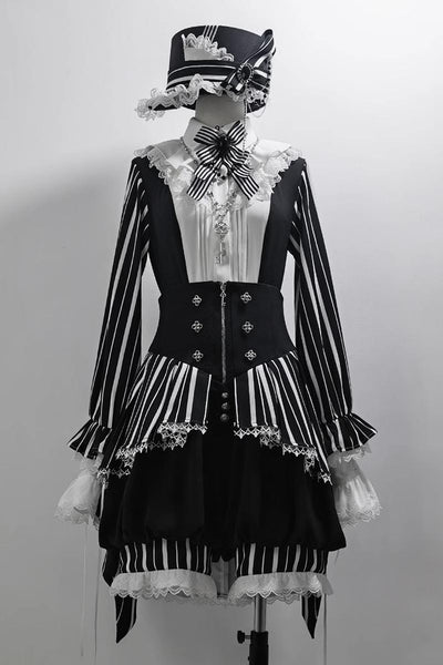 Princess Chronicles~Fancy Trick~Ouji Lolita Long Sleeve Shirt Vintage Shorts Suit S Shirt (without the tie) pre-order 