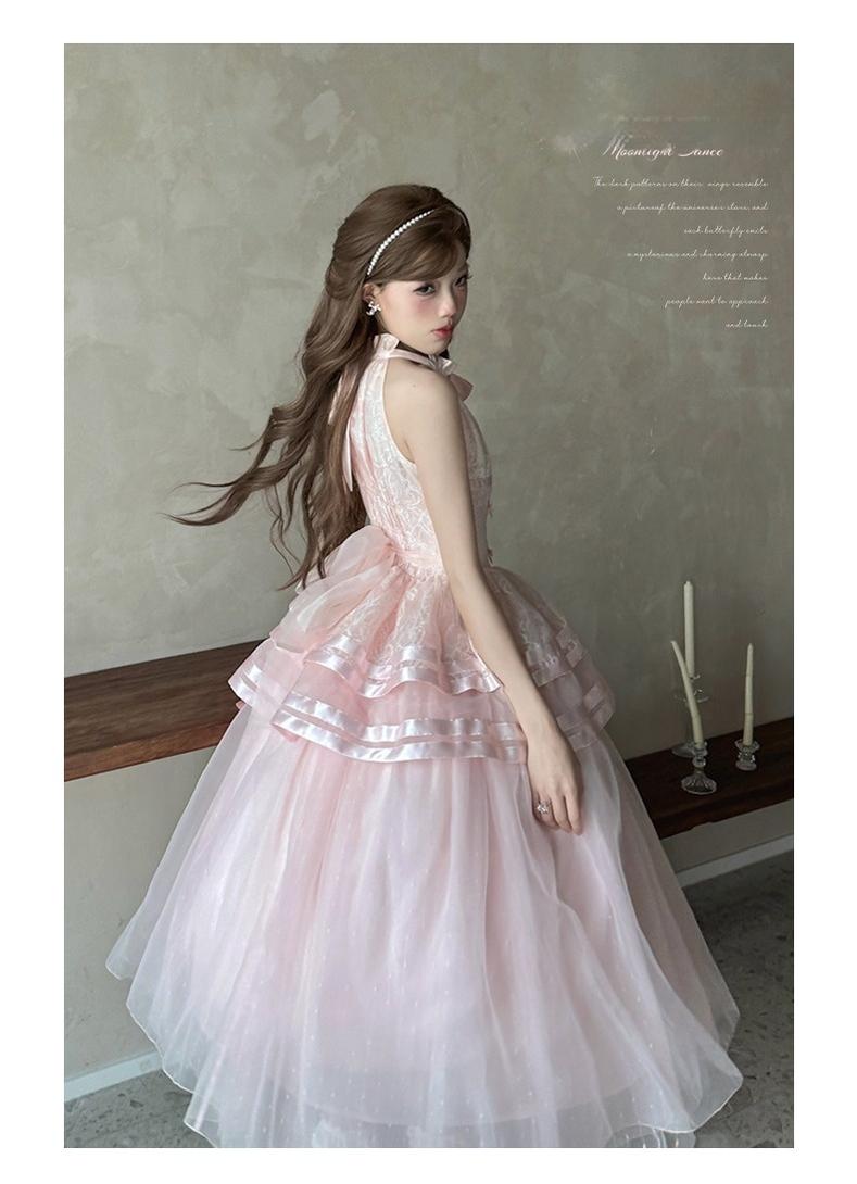 Urtto - Moonlight Dance - Elegant Lolita Halter-neck JSK Dress in Ballet Style