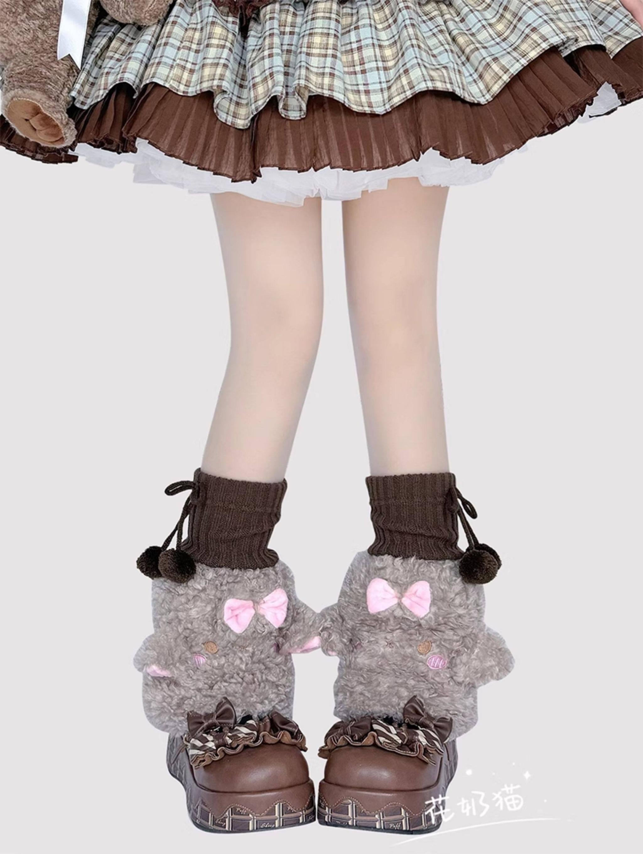 Winter Kawaii Lolita Leg Warmers, Lamb-shaped