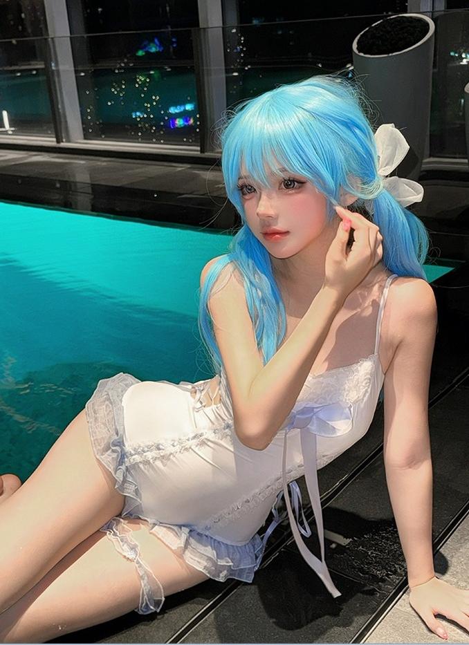 Tan Tuan - Water Melody - Lolita Inspired Swim Suits with Hollow-out Detail and Trailing 42731:751371