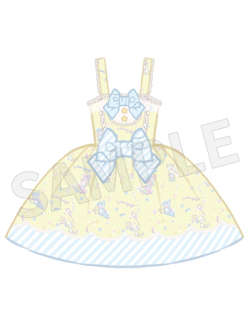 Star Gummies - IP Collaboration Sweet Lolita Dress, Bunny Print & Lace (L M S) 44608:830648