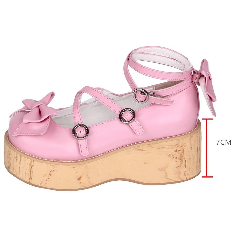 Angelic Imprint - Sweet Lolita Platform Shoes, Wood-grain Outsole 42464:798118