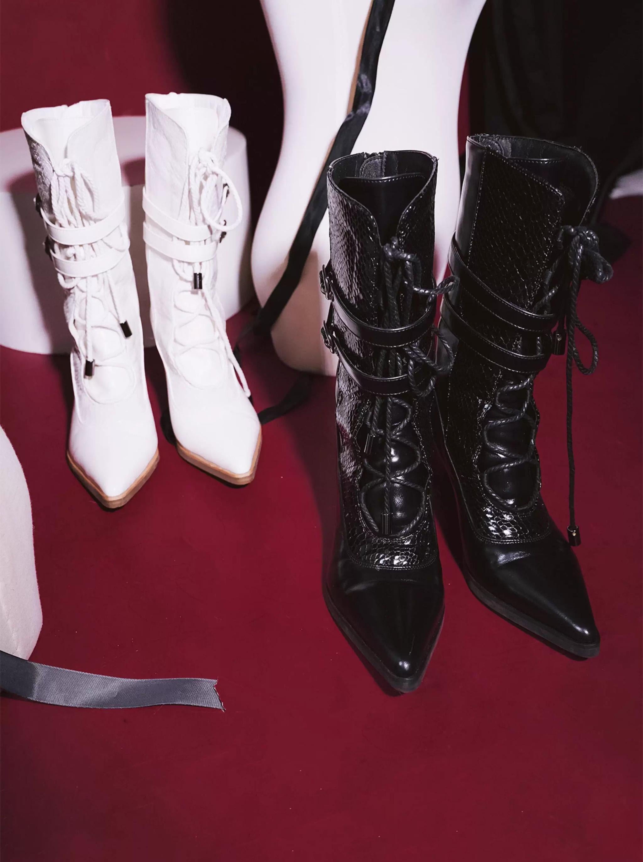 MODO - Gothic Lolita Heel Shoes, Faux Snakeskin Texture