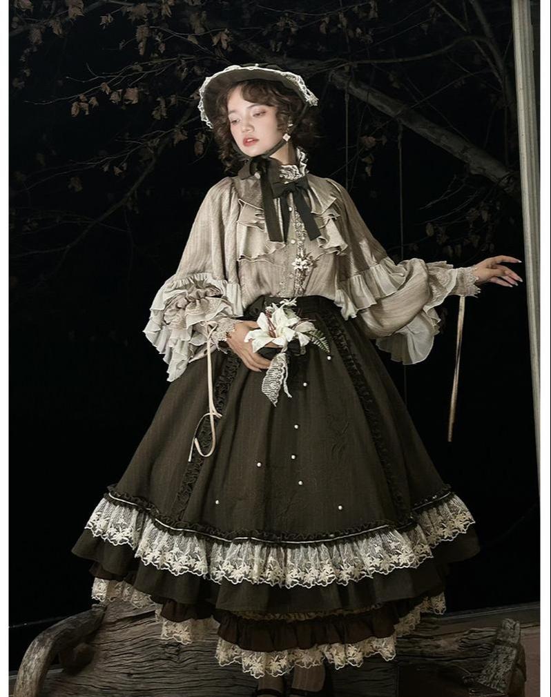 Dragon Bone Cemetery - Gothic Lolita Long Sleeve Blouse