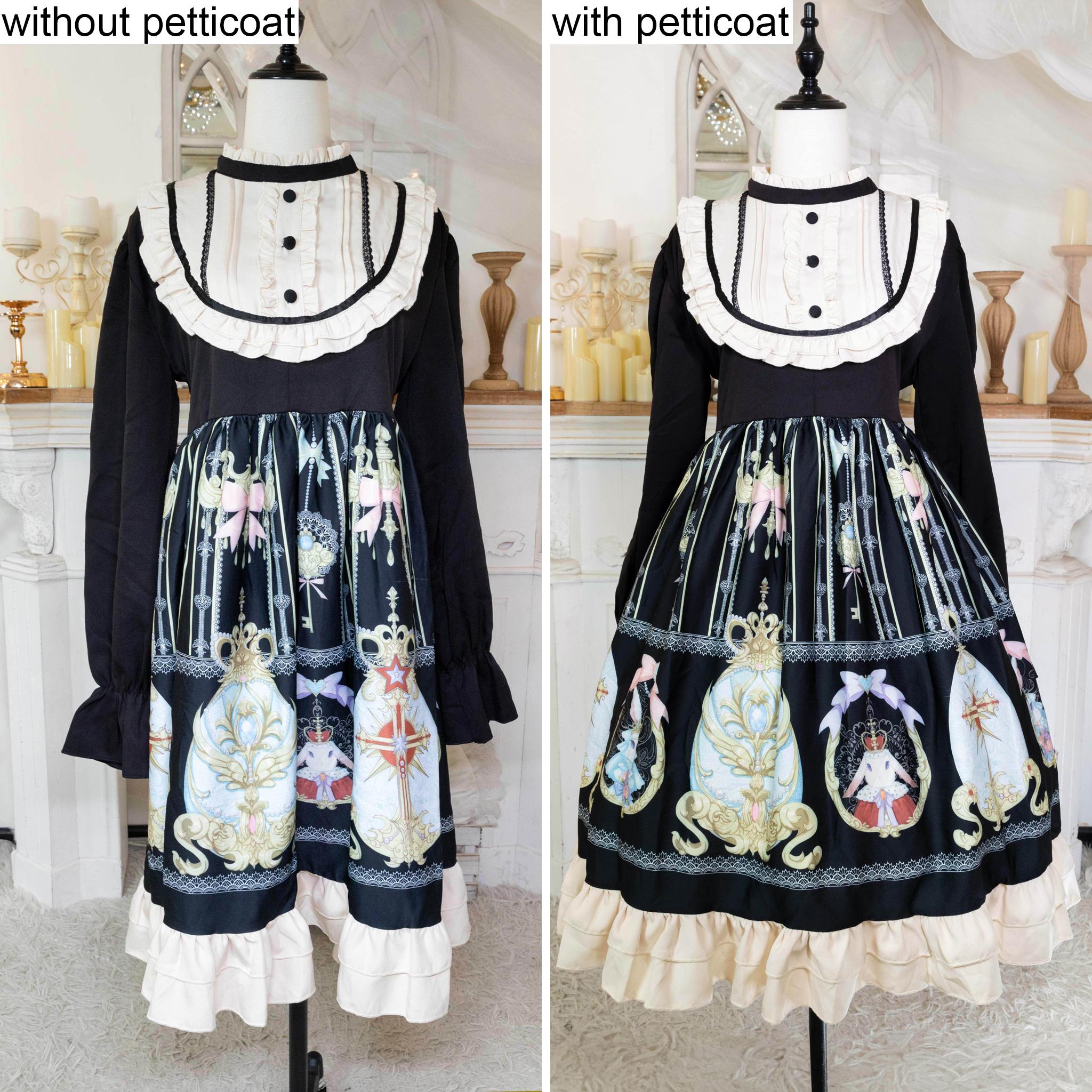 Noloria by 42Lolita - White Puffy Lolita Petticoat, 17.7" (45 CM), Cotton Lining