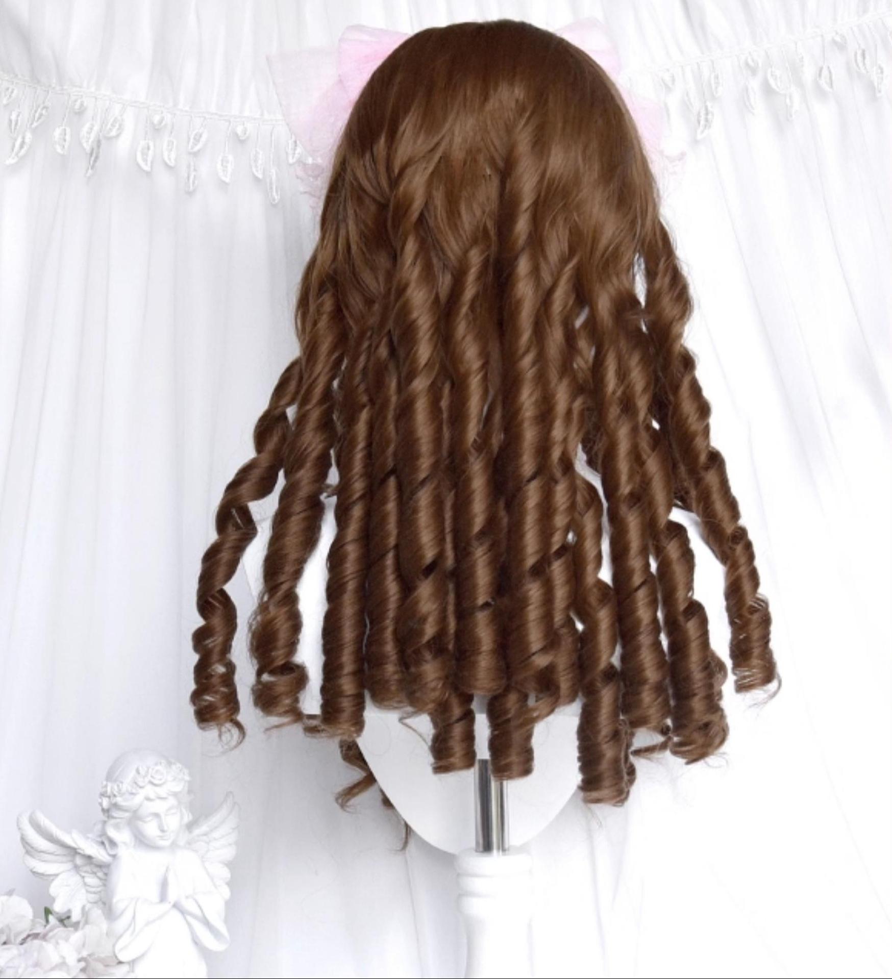 Sinwavy - Doll-like Roman Curl Lolita Wig, Straight Bangs 44137:797049
