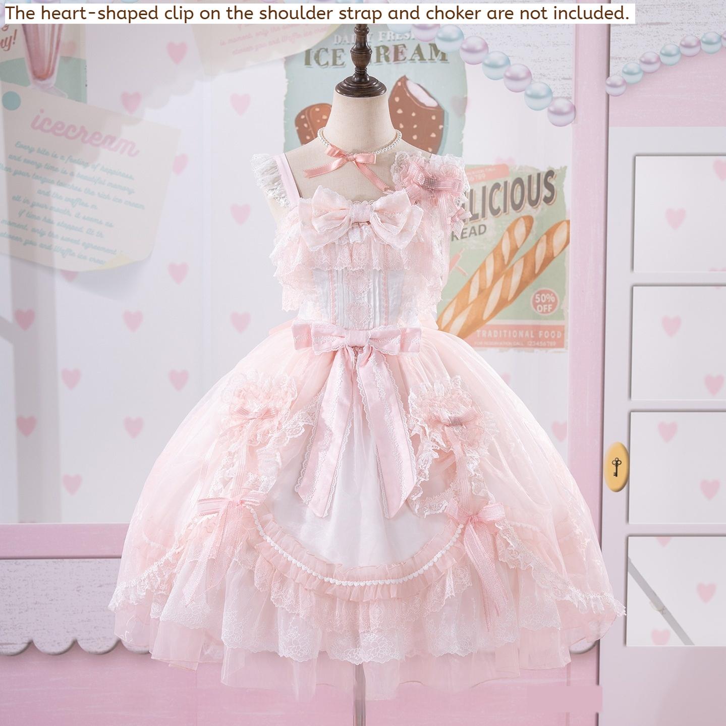 Mewroco - Candy Flavor - Gorgeous Sweet Lolita Dress, Lace & Petal Hem 43711:783729