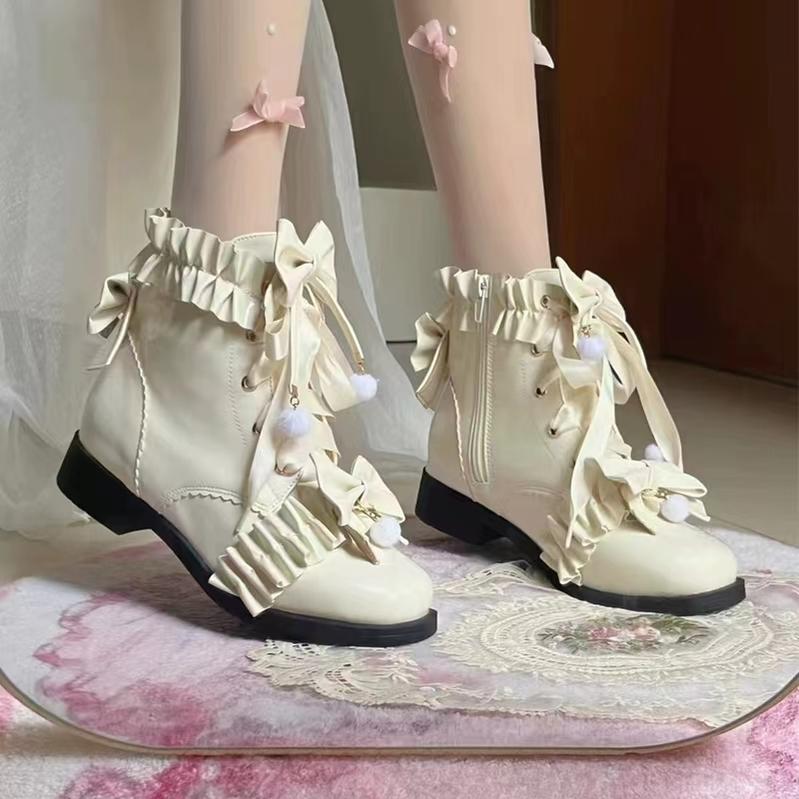 Fairy Godmother~Enthusiastic Ideation~Elegant Lolita Shoes Fleeced Short Martin Boots (34 35 36 37 38 39 40 41) 32686:409748