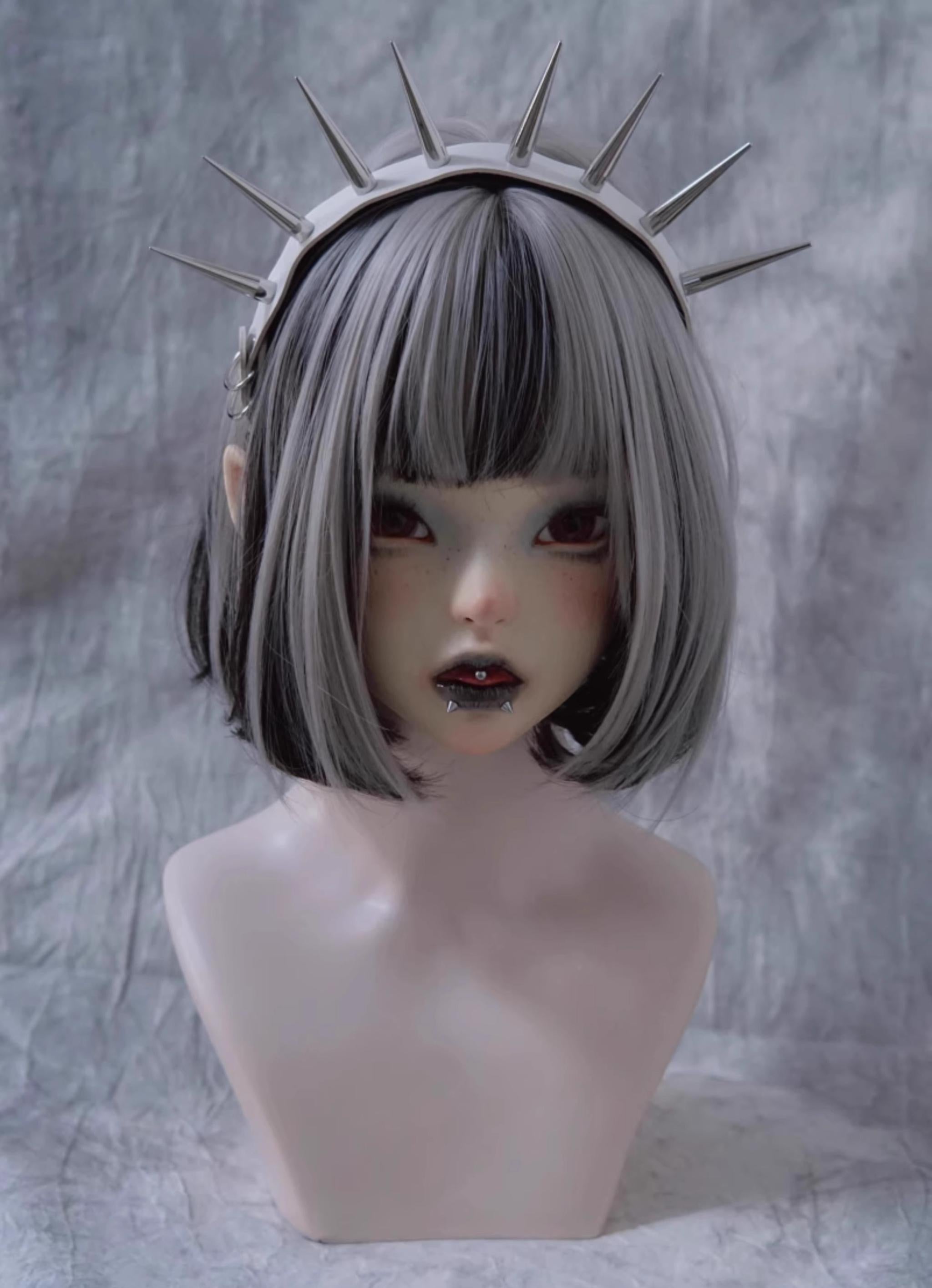 Strange Sugar - Punk Gothic Lolita KC Faux Leather Rivet Hair Accessories