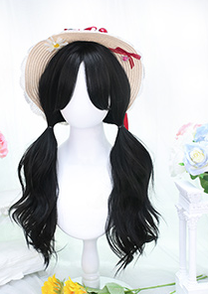 Dalao Home~Contains Items~Natural Lolita Long Curly Black Wig   