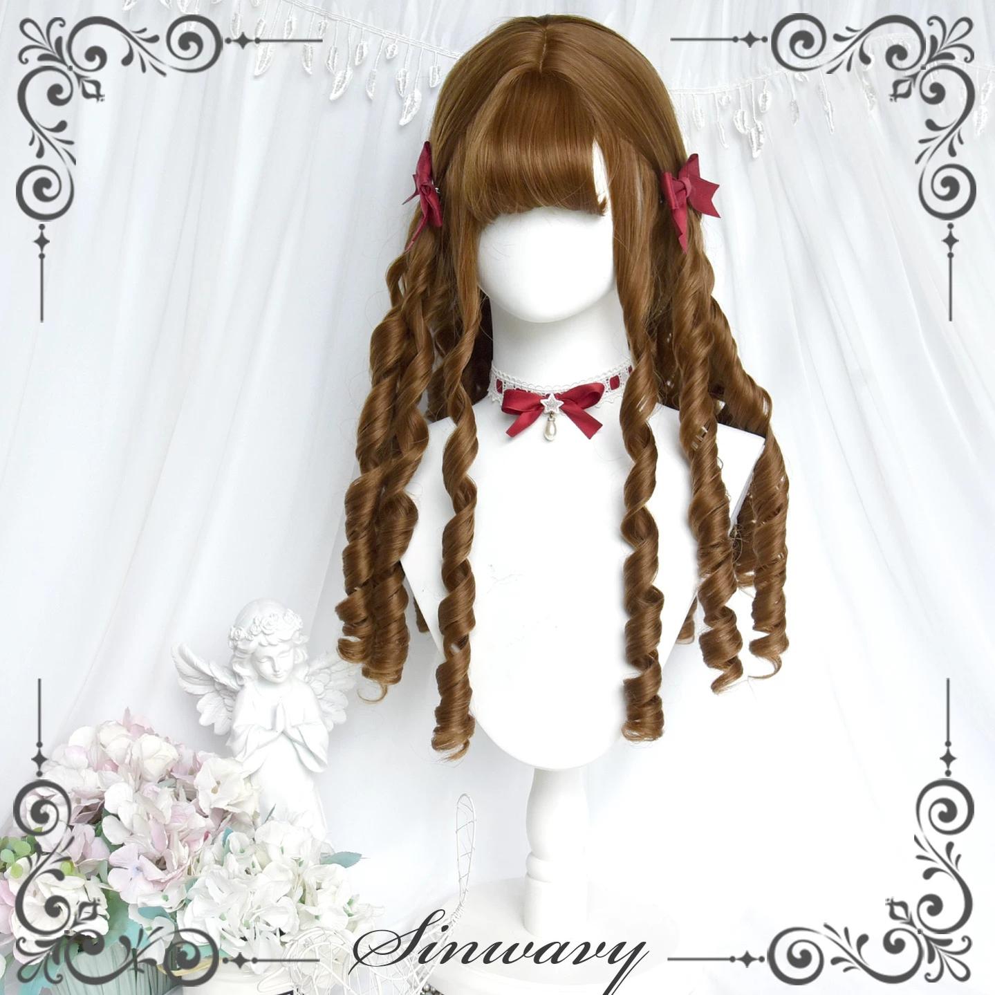 Golden Brown Doll-Like Lolita Wig With Roman Curl 45884:866426
