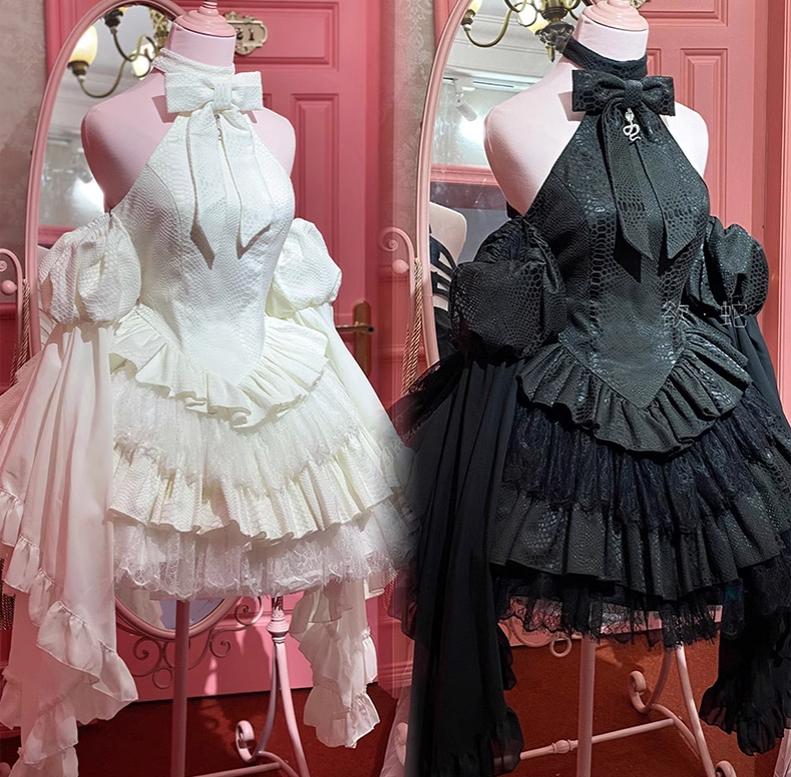 Diamond Honey~Desire Serpent~Gothic Lolita JSK Dress Snake Print Slimming Backless Dress 38904:603730