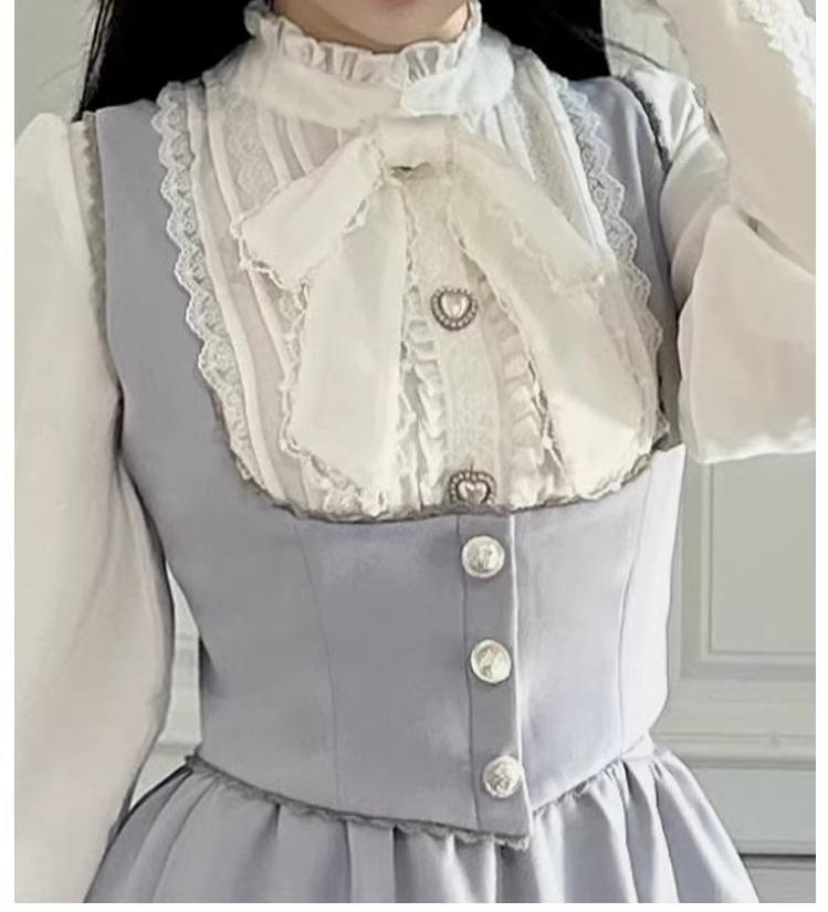 Sweet Wood - Daily Lolita Skirt Set Long sleeve Coat Dress Set (2XL 3XL L M S XL) 34104:444492