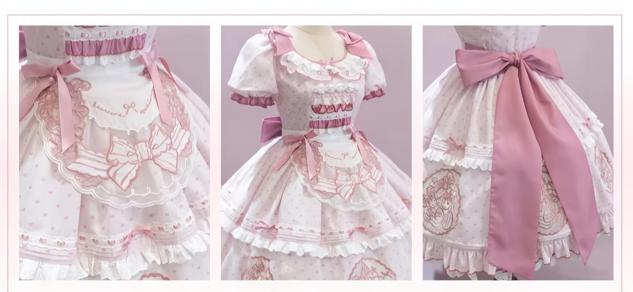 Berry Trap - Embroidered Sweet Lolita OP Dress, Polka Dot
