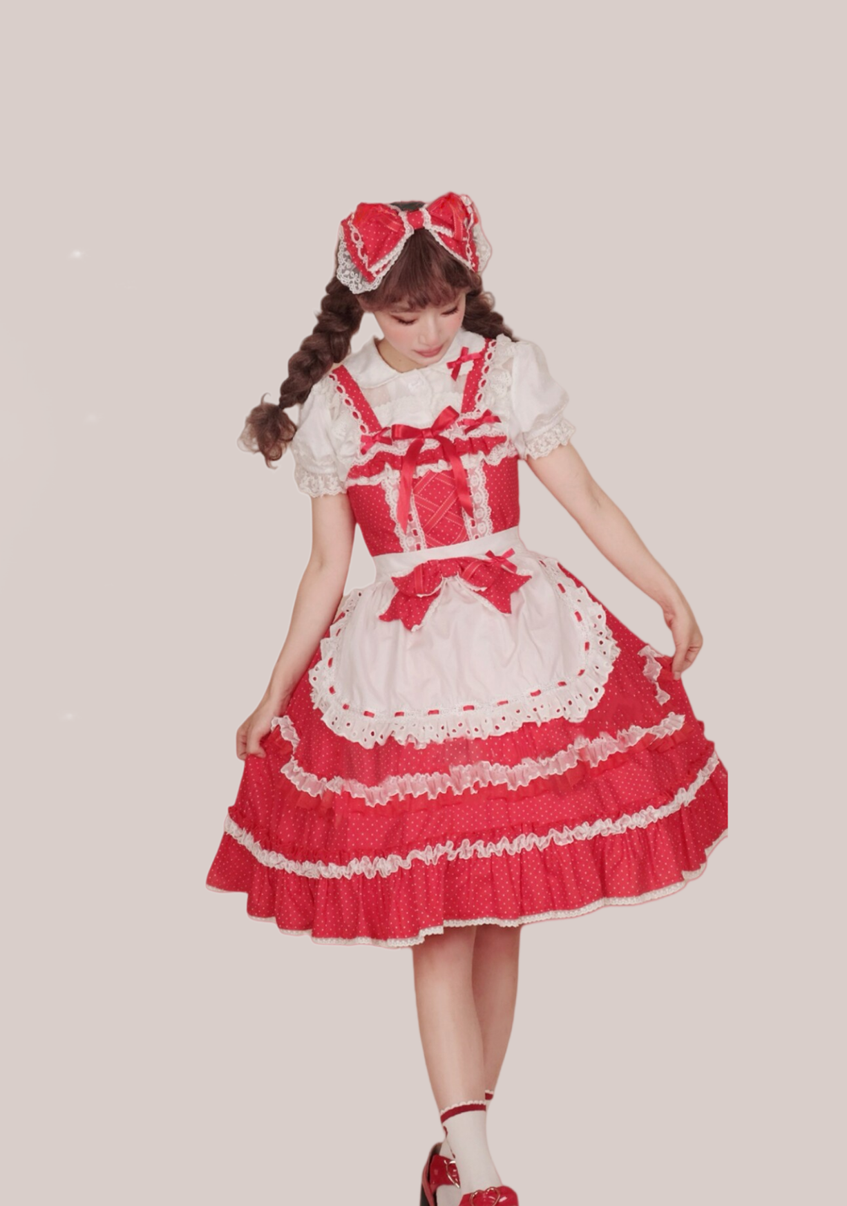 Little Dessert Chef - Old School Lolita JSK Dress, Cream-Like Ruffle