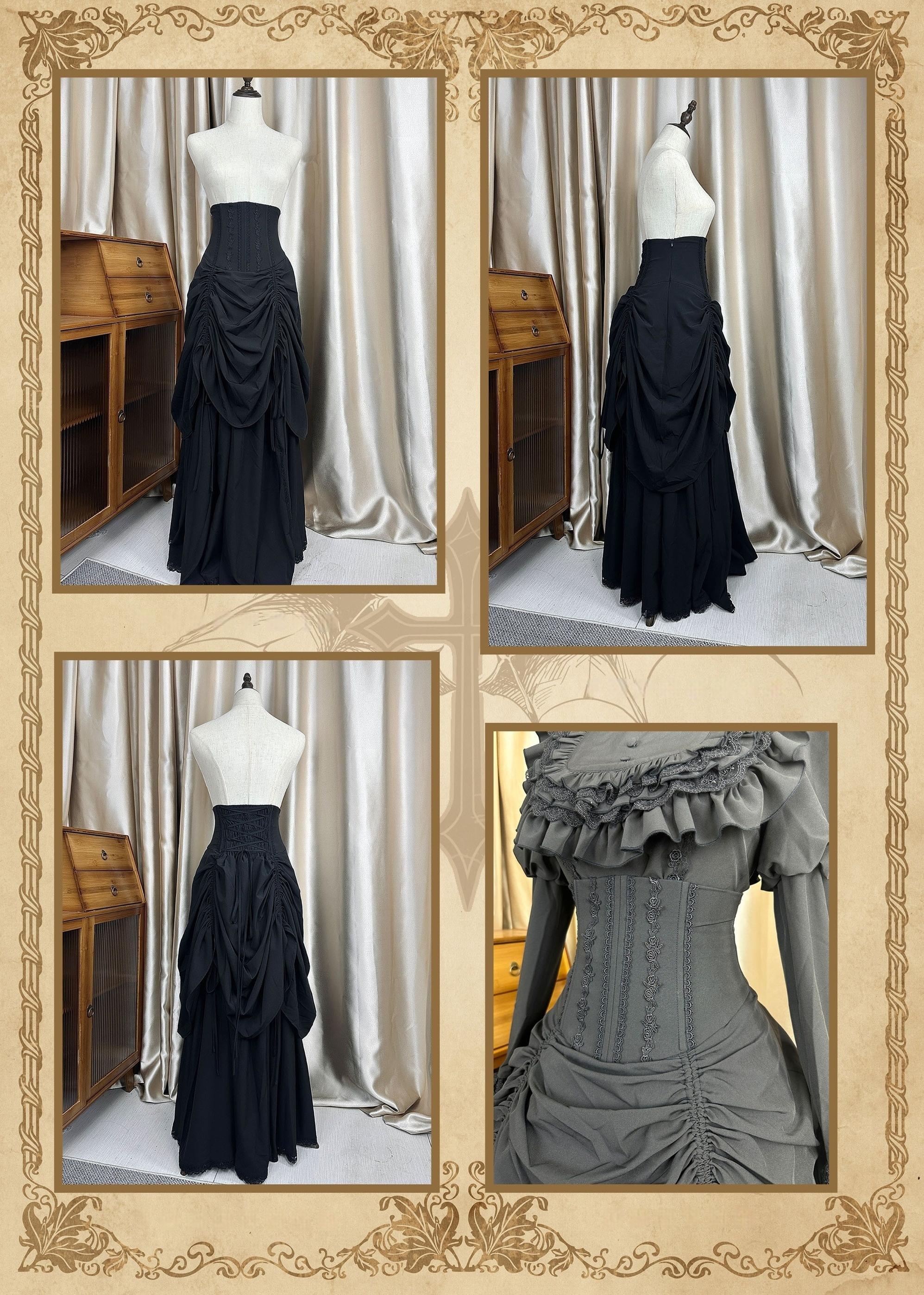 The Original Witch - Gothic Lolita Dress Fishbone Lifting Corset SK Shirt Skit Only S