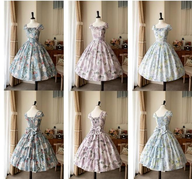 Forest Wardrobe~Forest Basket 3.0~Vintage Lolita JSK Dress Summer Thin Dress 15766:466120