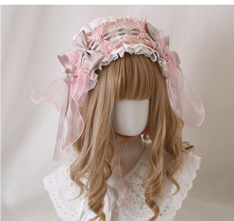 Xiaogui - Four Seasons Floral - Sweet Lolita Headdress Bow Lace KC Top Hat