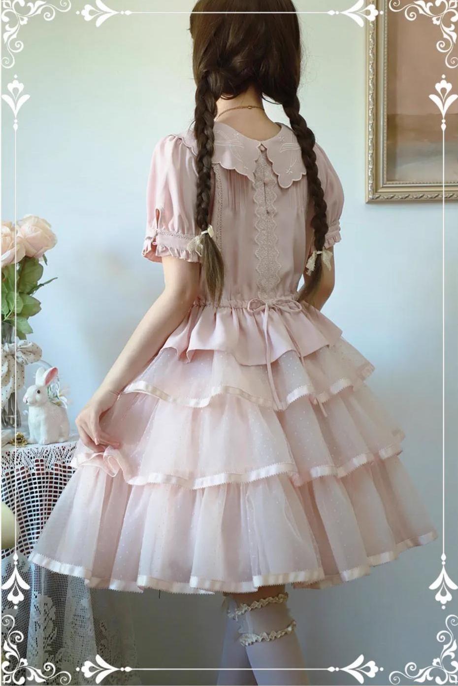ZeeYe~Night Rose~Classic Lolita Shirt Double Layer Bow Embroidered Versatile Blouse 38648:593956