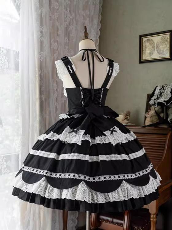 Cream Petal - Cotton Old School Lolita JSK, Layered Tiered Hem 44538:812509