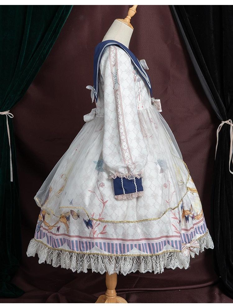 OCELOT~Classic Lolita OP Sailor Collar Elegant Lolita Dress 40422:660950