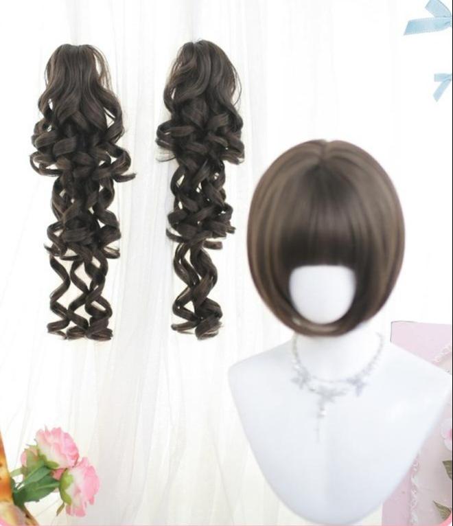 Dalao Home - Flo Wig - Sweet Lolita Long Curly Wigs, Detachable Ponytail 43169:798761