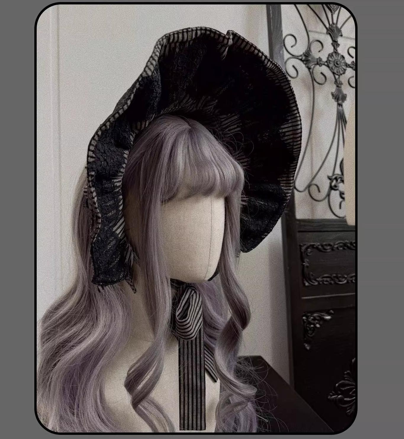 Susin Lolita - Striped Cross - Gothic Coordinated Lolita Set, Adjustable Blouse & Skirt (L M S XL) 43331:773956