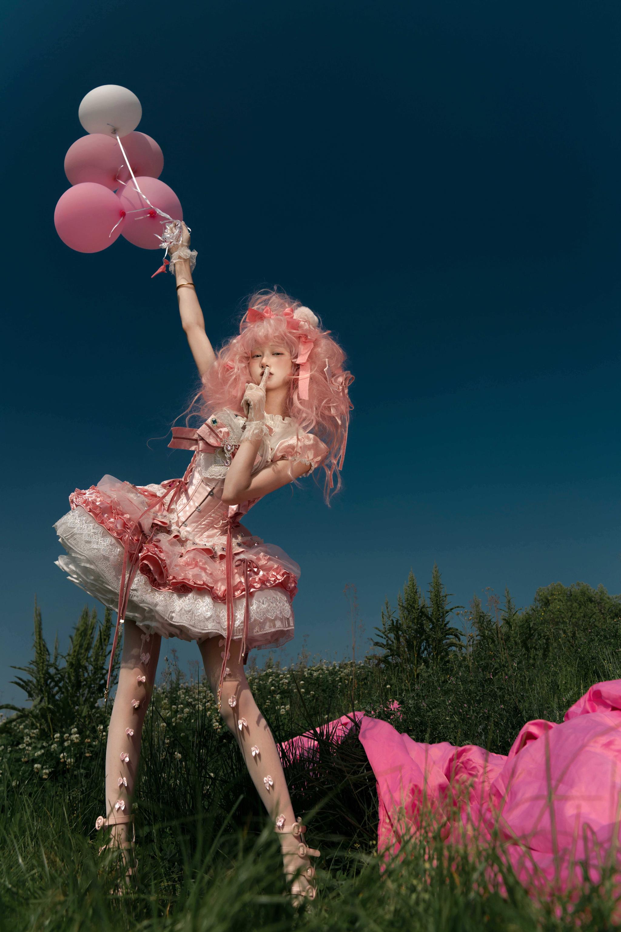 Dream Nuclear Island - Dream Nuclear Bubbles - Pink Sweet Lolita Corset & Tiered SK