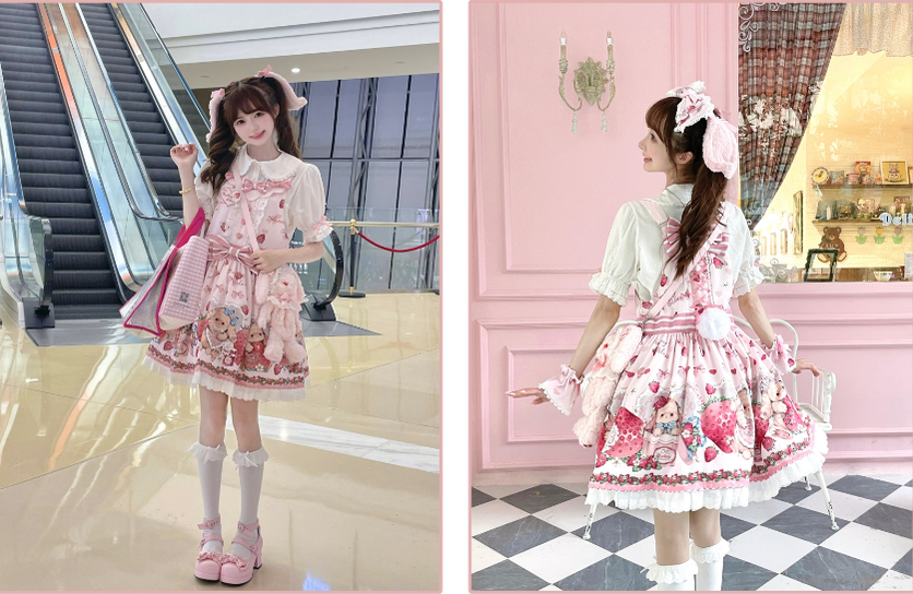 Polaris Lolita - Rabbit Berry Gift Box - Sweet Lolita Salopette and Dress Set 14060:180524