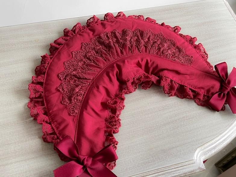 MAID - Gothic Lolita Lace Bonnet Wide Brim Bow BNT Headwear