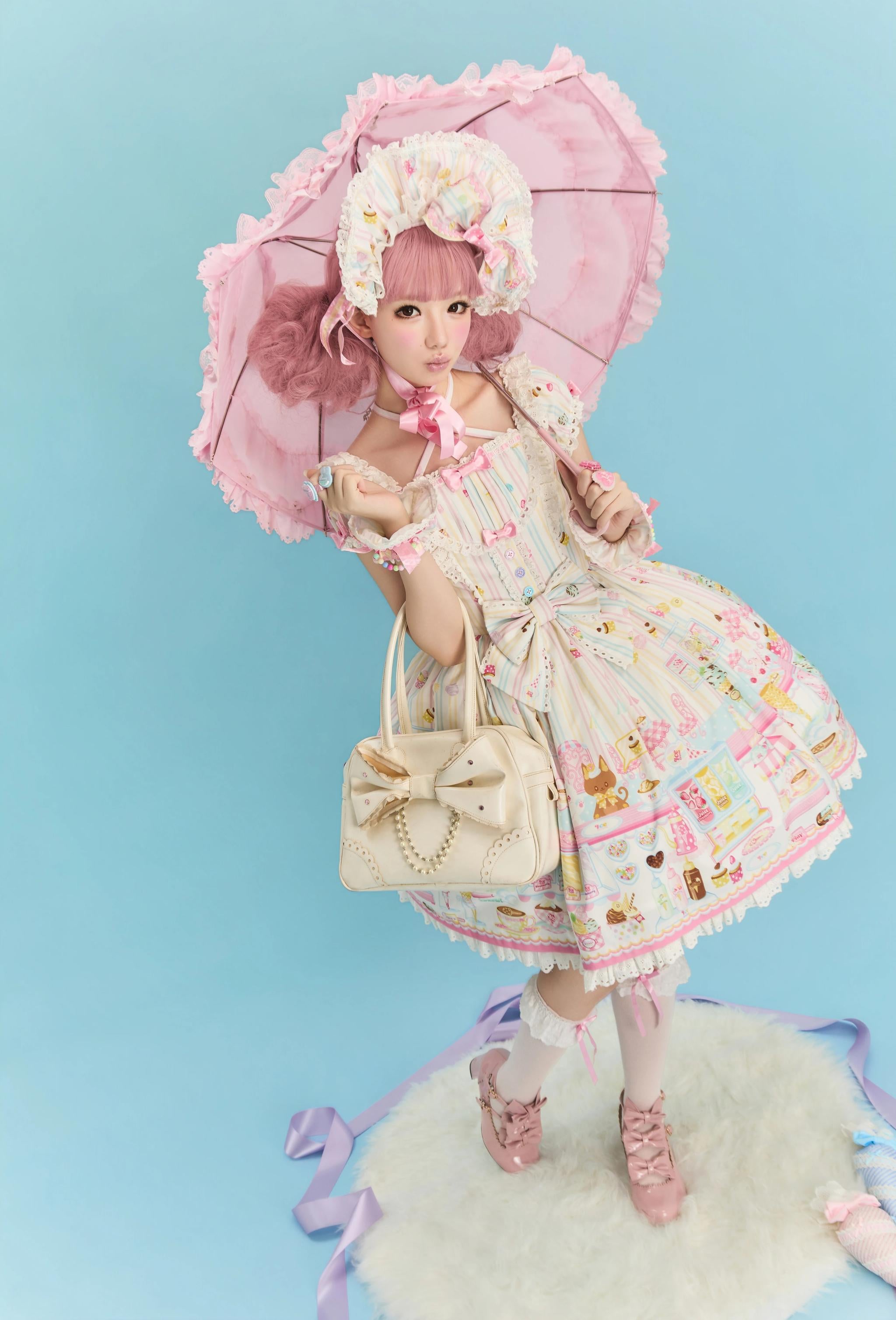 Summer Ice Cream Tale - Old School Lolita Ice Cream Printed OP & JSK Dress 45684:858668