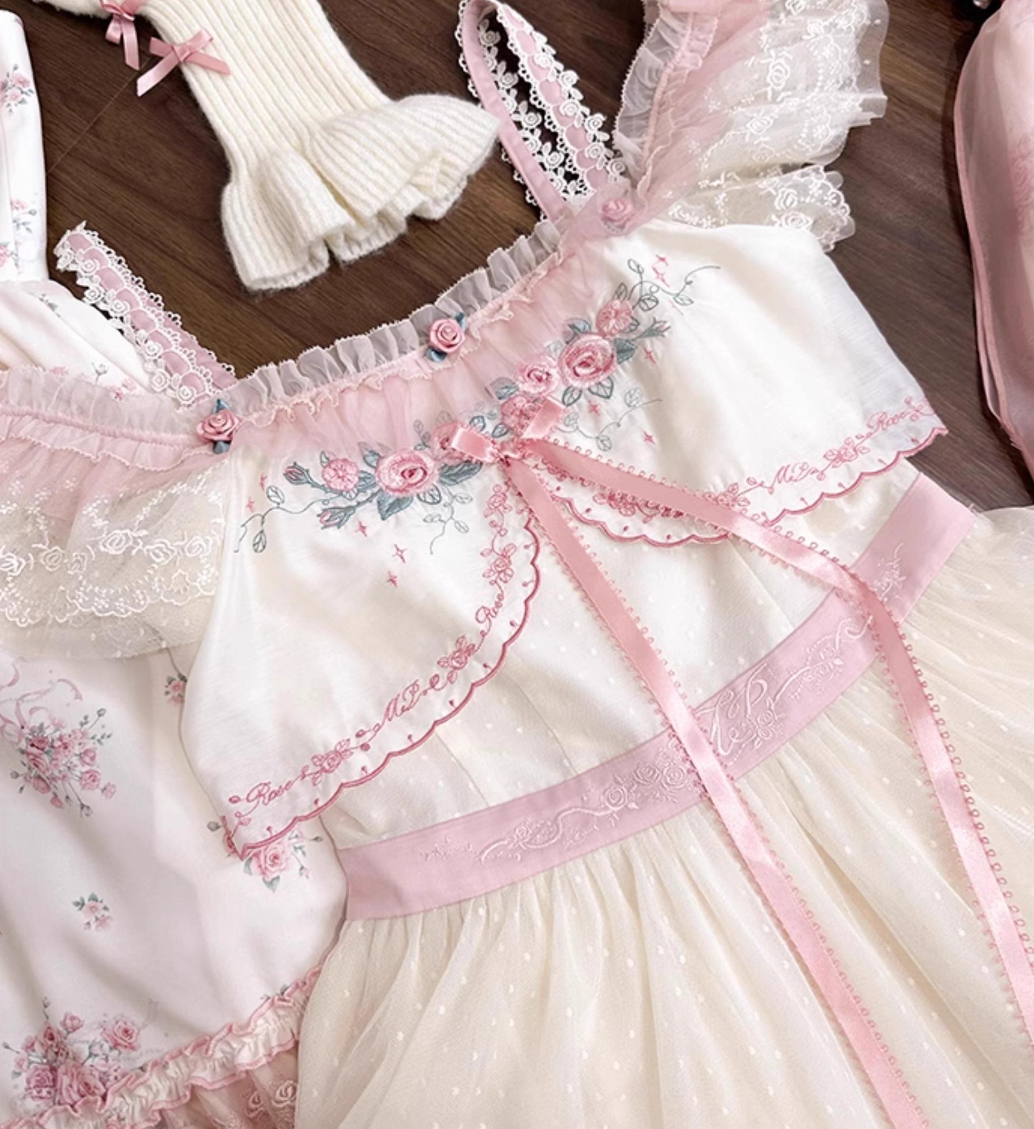Mademoiselle Pearl~Rose Garden~Elegant Lolita Dress Bridal Floral Dress 29098:396272