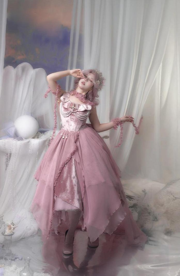 Atlantis - Gorgerous Classic Lolita Star Velvet JSK & Corset Skirt Set 45514:852601