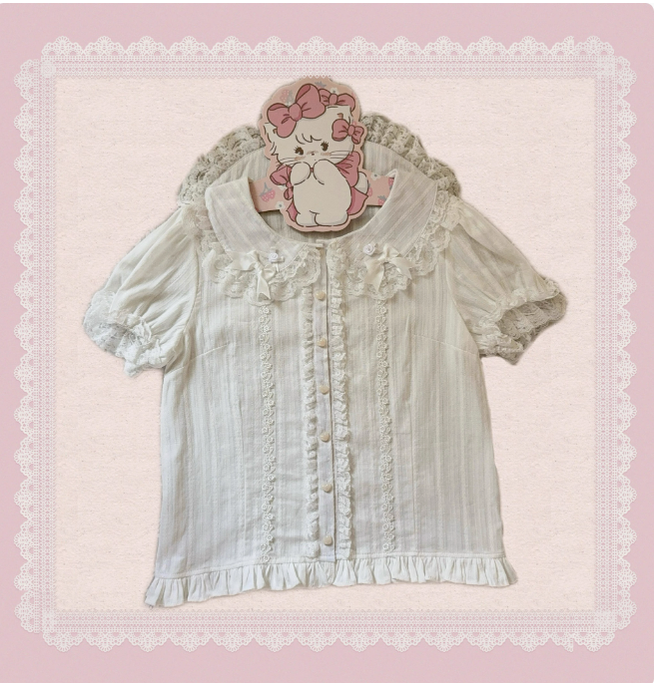 TaTaTa Lolita - Spring 2025 - Old School Lolita Jumper Dress, Floral Prints Matching paired white cotton blouse S