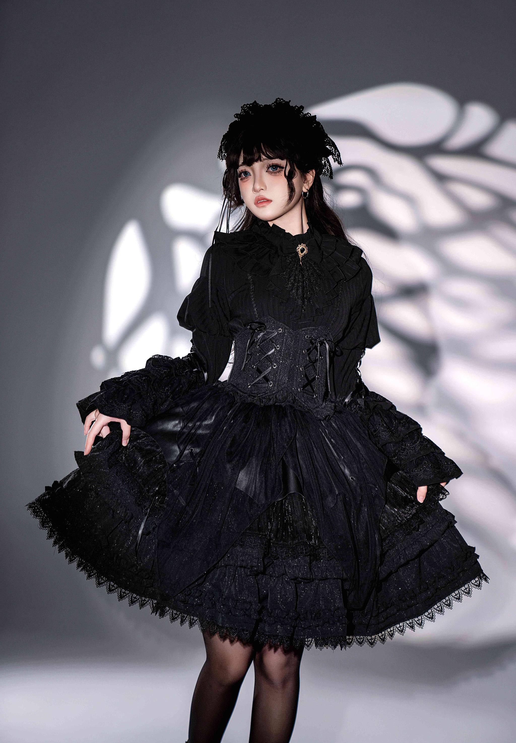 Good and Evil Angel - Gothic Lolita SK, Retro Princess Sleeve Blouse
