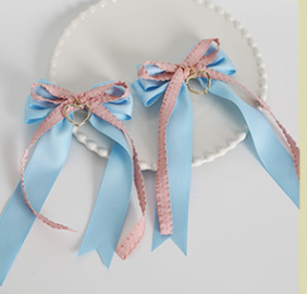 Xiaogui - Lolita Cute Bow Rabbit Ears Toy Hair Clip size 9 pair of love bows left and right
