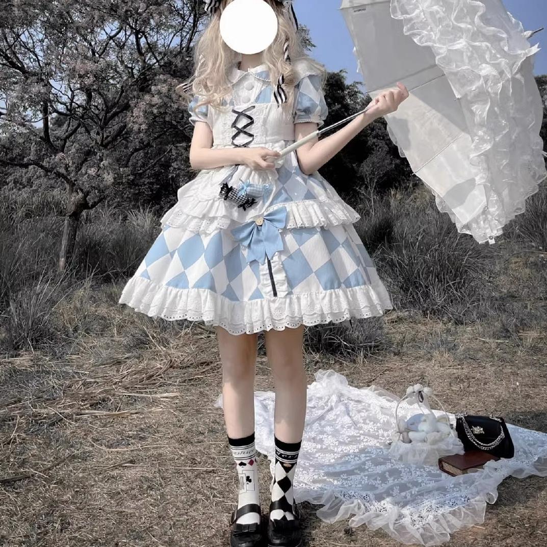 Yukines Box - Daily Lolita Cotton Asymmetric Print Socks